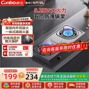 康宝2ES202燃气灶煤气灶家用双灶液化气天然气灶双灶灶具炉具新款