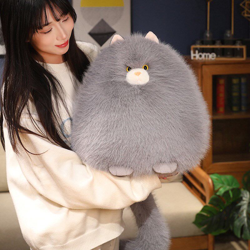 2025新款可爱炸毛o猫咪玩偶小猫抱枕毛绒玩具女孩娃娃公仔生日礼