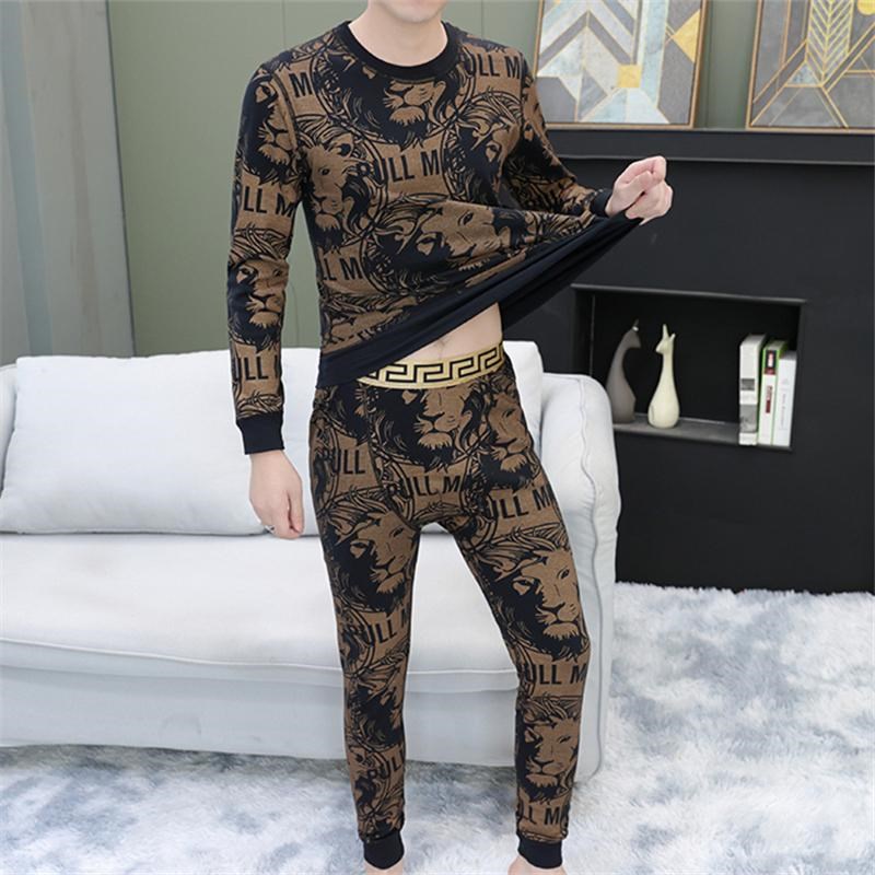 【】男士秋衣秋裤套装加肥加大码202J5秋冬季新款保暖内衣套装