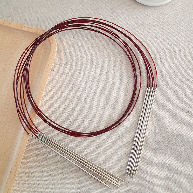 120cm不e锈钢环形针循环针镀镍环针编织工具手工棒针毛线针毛衣针