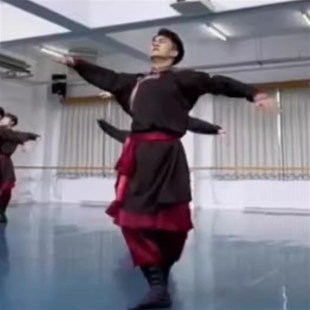 蒙古族舞蹈服f装男学生艺考练功服剧目练习服少数民族演出服表演