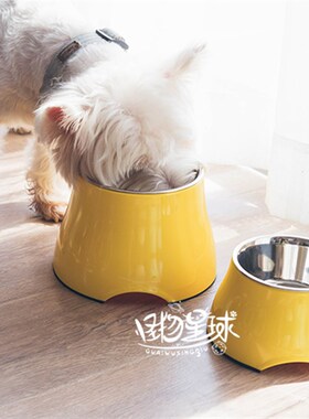 super休普高碗防滑宠物碗不锈钢狗碗狗食盆狗盆U猫碗猫盆防颈椎碗