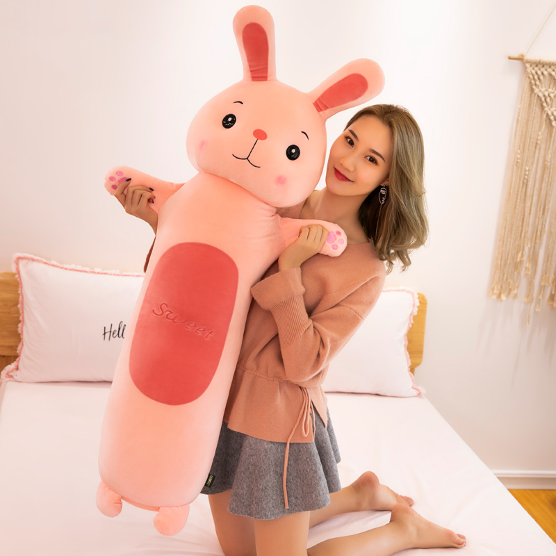 可爱兔子抱枕长条枕毛绒玩t具睡觉女生床上公仔超软玩偶布娃娃夹