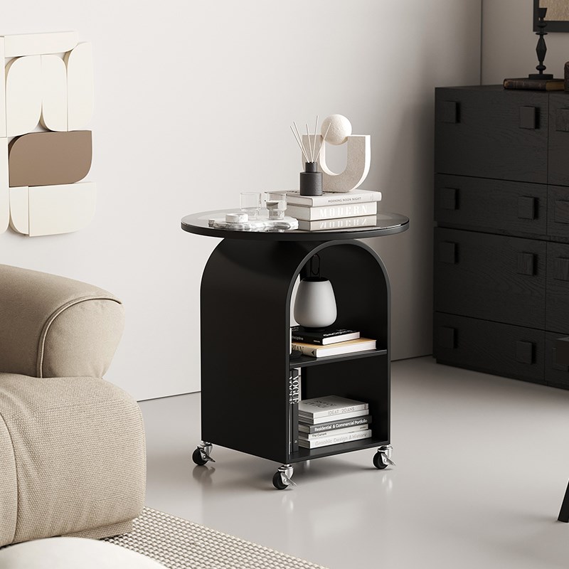 可移动设计师客厅边桌小户型创意家用客厅小茶几复古简约圆形边几