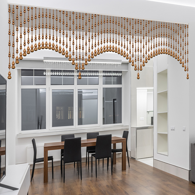 全桃木葫芦珠帘门帘隔断玄关客厅门对门卧室卫生间家用帘子免打孔