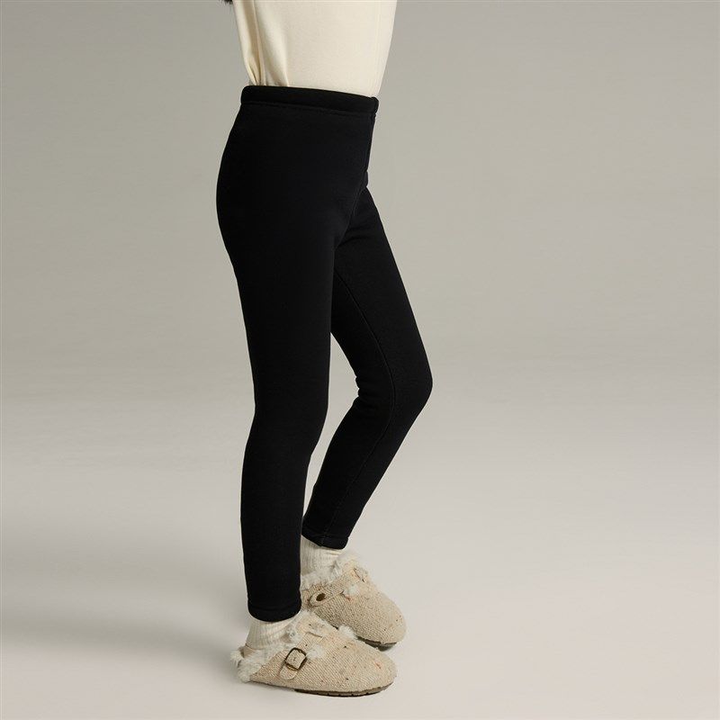 沫沫冬装童装女童2024秋冬季新款儿童加厚打底裤黑色一体加绒裤子