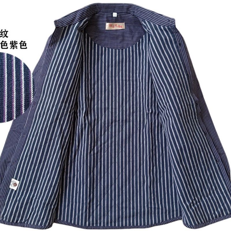 冬季新款夹棉加厚纯棉老粗布中老年男士长袖棉衬衣宽爸爸保暖衬衫