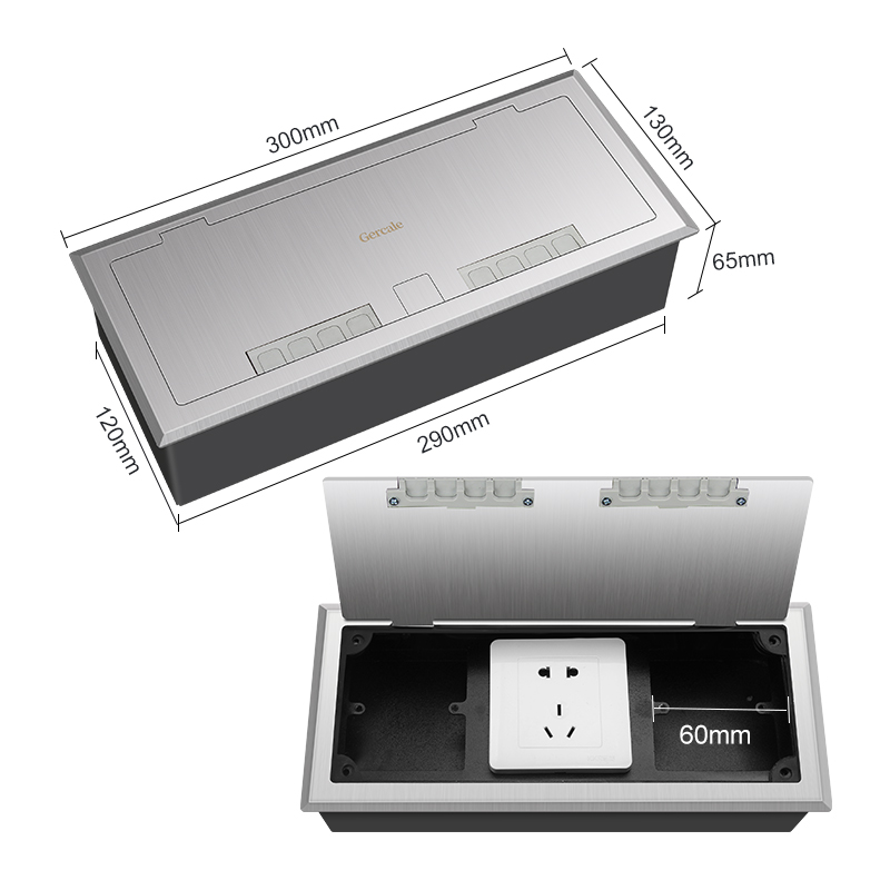 开启式地插座隐藏插头地面插座防水不锈钢地插五孔网路装86面板