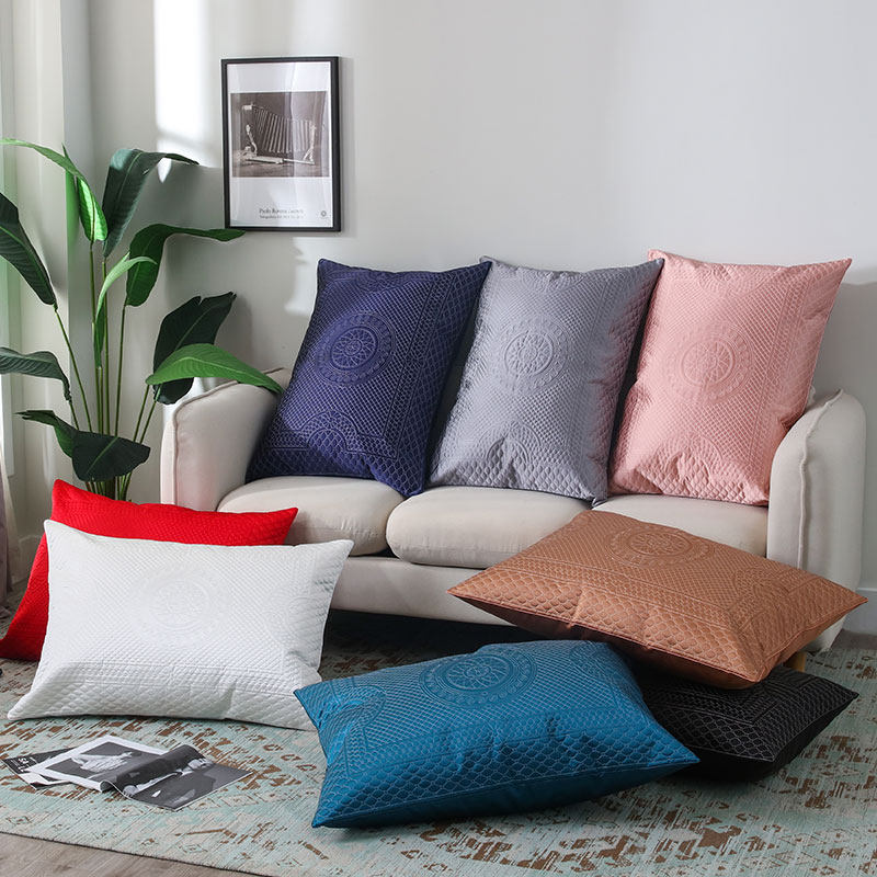 酒店样板房抱枕轻奢靠垫客厅沙发大靠枕卧室床头枕套不含芯60x80