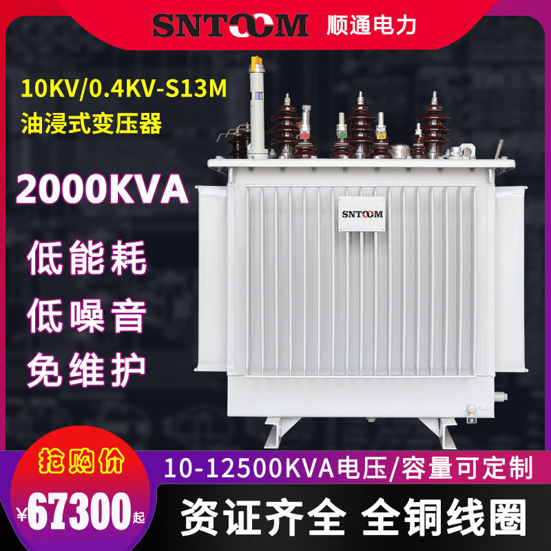 S13M大型工业油浸式电力配电变压器80高压10KV250全铜315/2000KVA