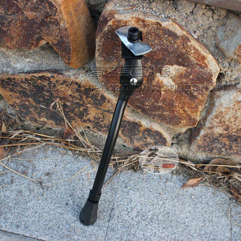 包邮铝合金自行车脚撑中支撑山地车公路车通用骑行脚梯黑色银色