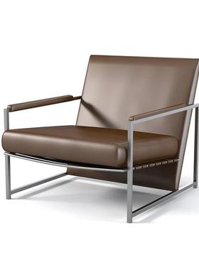 Atlan休闲皮艺单椅意式沙发椅客厅阳台极简休闲椅设计师