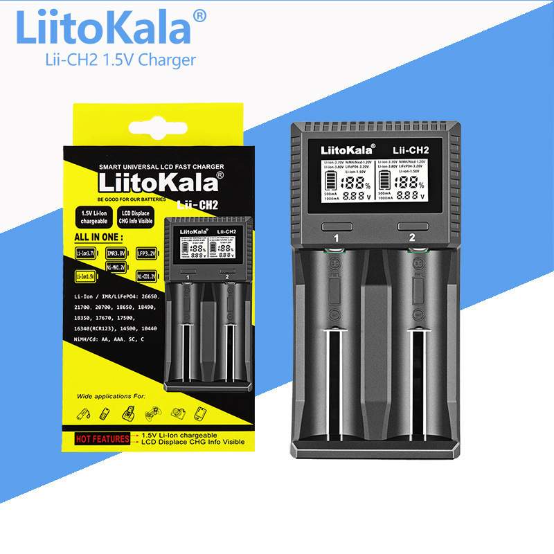 LiitoKala Lii-CH2 1.5V/1.2V/3.2V/3.7v 智能充电器 2槽