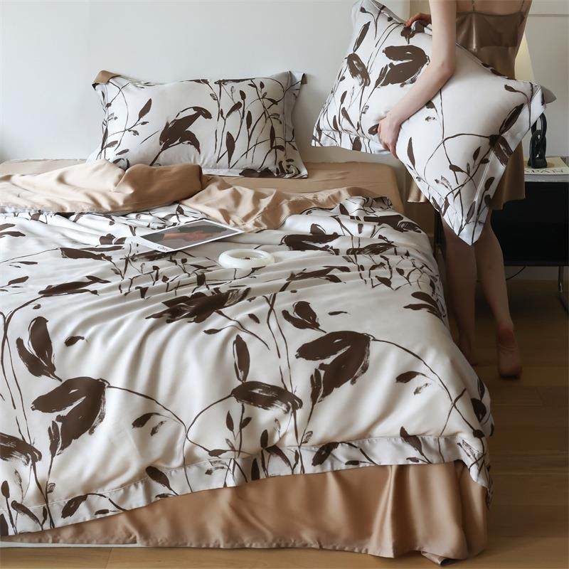 春日序曲60s兰精天丝四件套夏天凉感数码印花复古花卉被套床单1.8,纺织面料/辅料/配套,纺织机械配件,淘宝优惠券,粉丝福利购,淘宝优惠卷