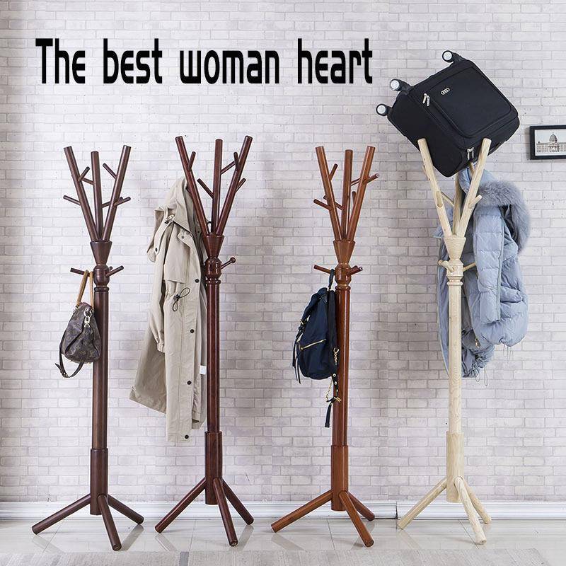 白蜡木实木衣帽架落地架简约时尚创意挂衣架室内卧室简易