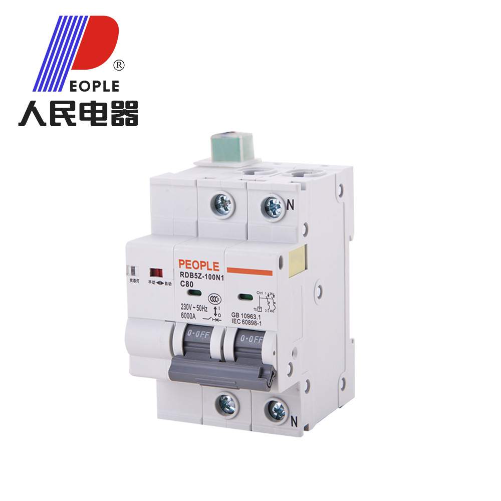 人民电器RDB5Z-100N1小型自动重合闸断路器费控光伏2P63A4P100A