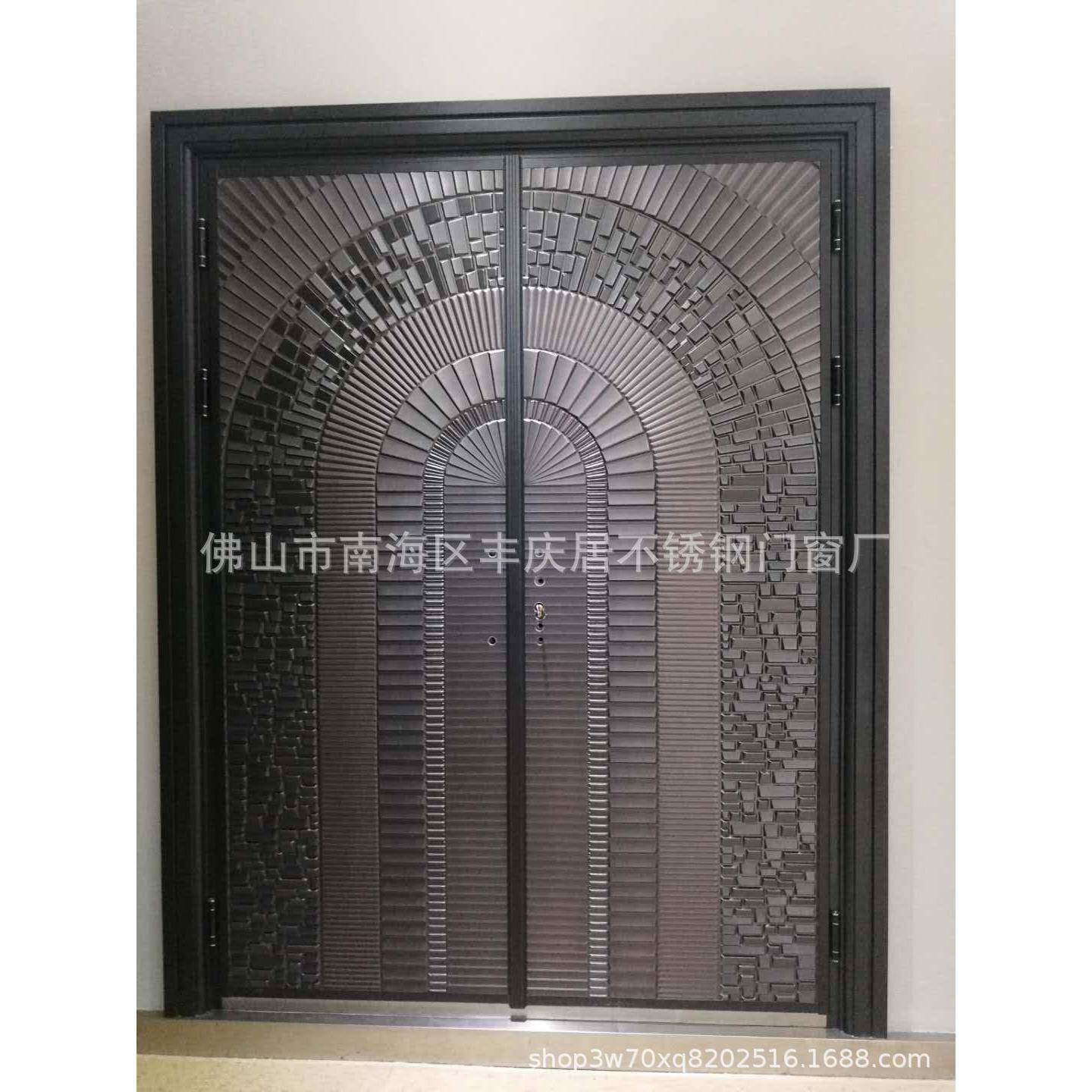 直销防爆铸铝门双开别墅大门家用进户防盗门子母单开仿真铜门