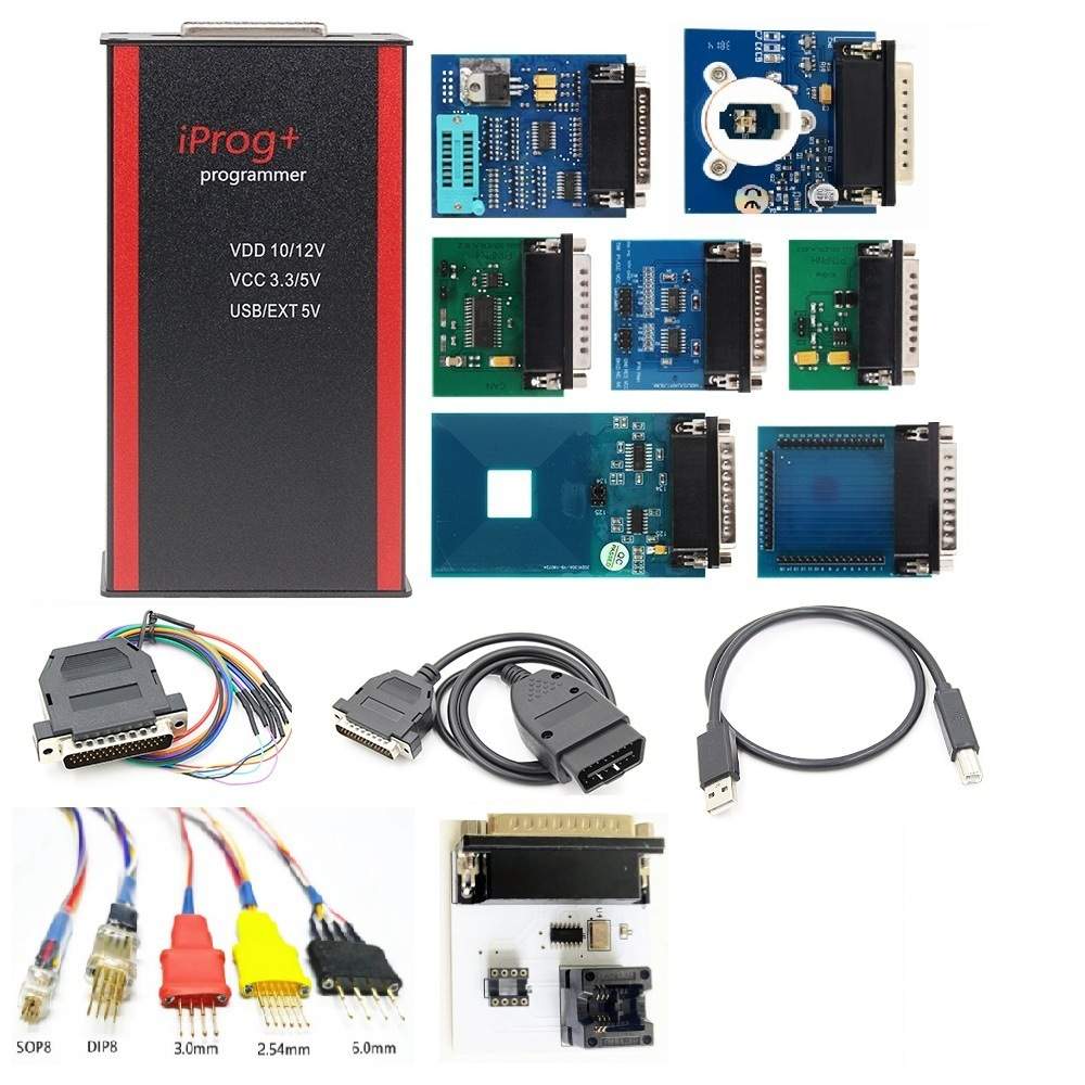 热卖V89 iProg Pro IMMO/Radio/Reset 9个适配器ECU编程器IProg+