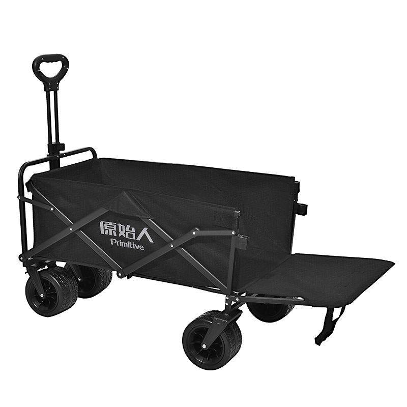 原始人露营推车户外折叠手推营地车儿童可躺野餐拖车旅行野营大号