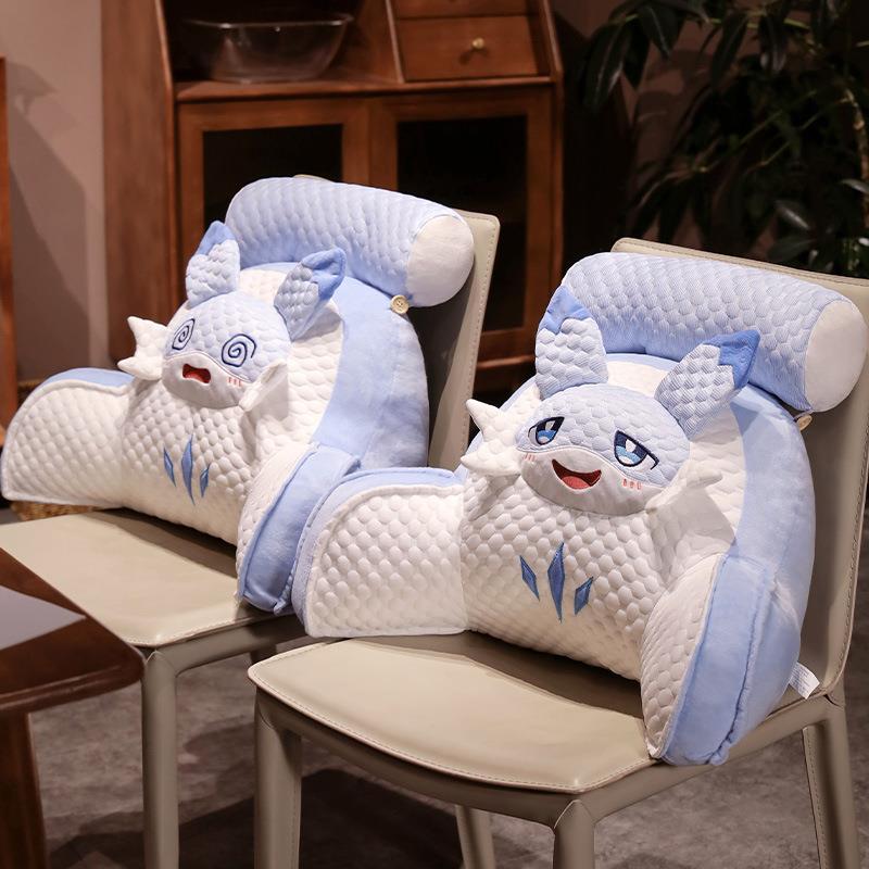 幻兽帕鲁疾旋鼬腰靠夏季冰豆豆床头靠垫学生宿舍看书护腰靠垫靠枕