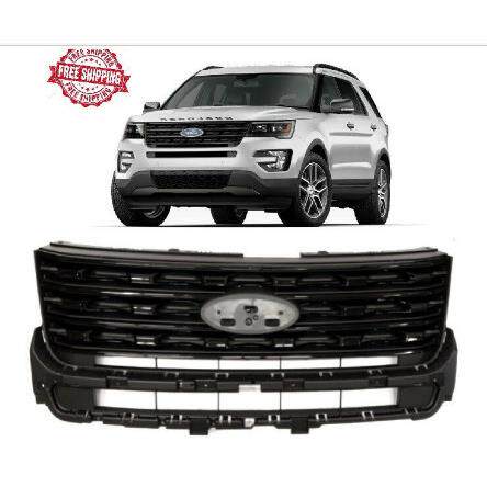 探险者2016-2017前杠亮黑改装中网银加黑中网