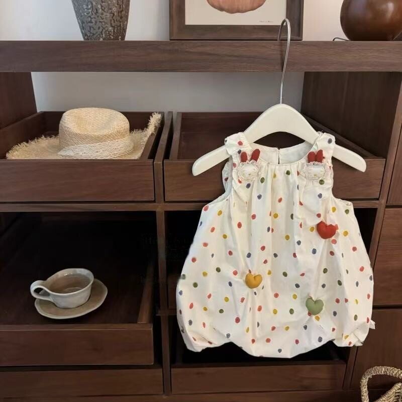 女童波点连衣裙夏季新款可爱立体连衣裙