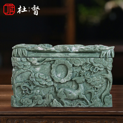 天然汉白玉骨灰盒阿富汗玉石寿材骨灰坛高档寿盒棺材防潮盒防水盒