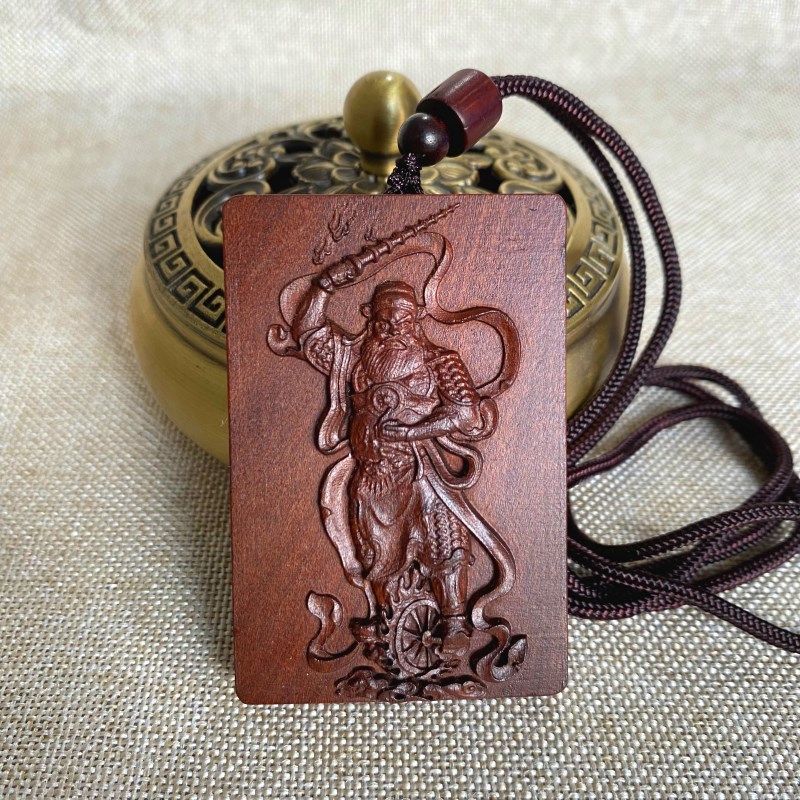 速发山雷击枣木王灵官吊坠道家用品浮雕挂件扣汽车摆件