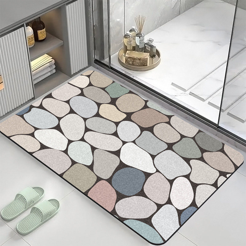 防滑卫生间地垫浴室门口吸水脚垫简约加厚厕所硅藻泥小清新软垫子
