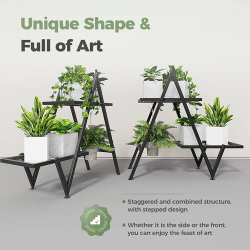 新品A字金属植物支撑架室内外2层角落植物支架客厅卧室装饰展示架