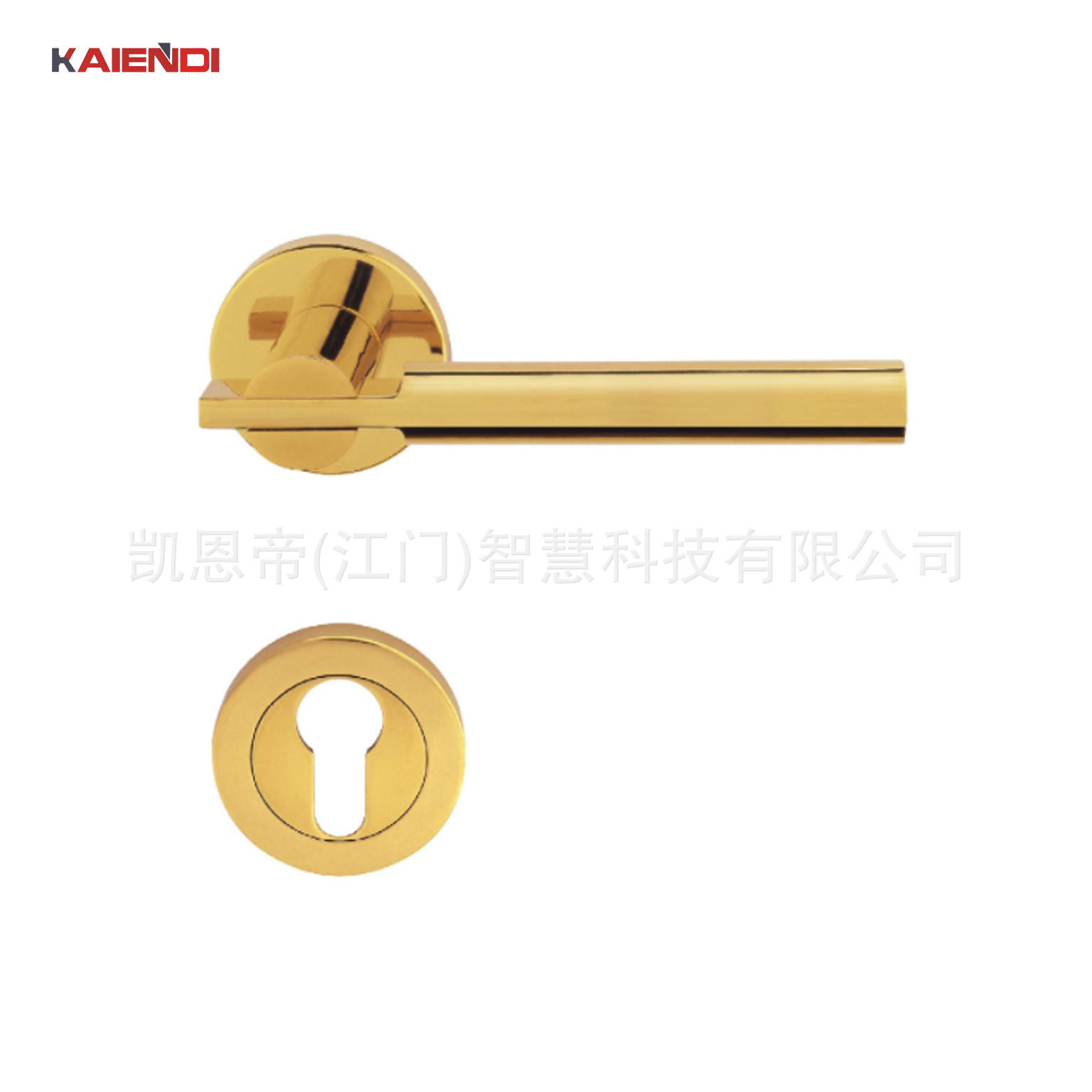 凯恩帝KAIENDI金色分体式门把手 现代简约室内门锁执手 工程家装