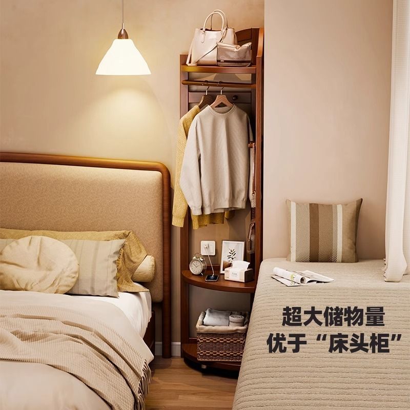 转角衣帽架落地卧室晚上放衣服神器家用简易置物架入户拐角挂衣架