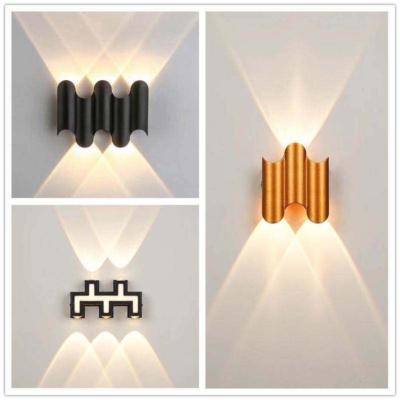 led户外防水双头壁灯简约现代造型灯外墙围墙柱子庭院露台上下灯