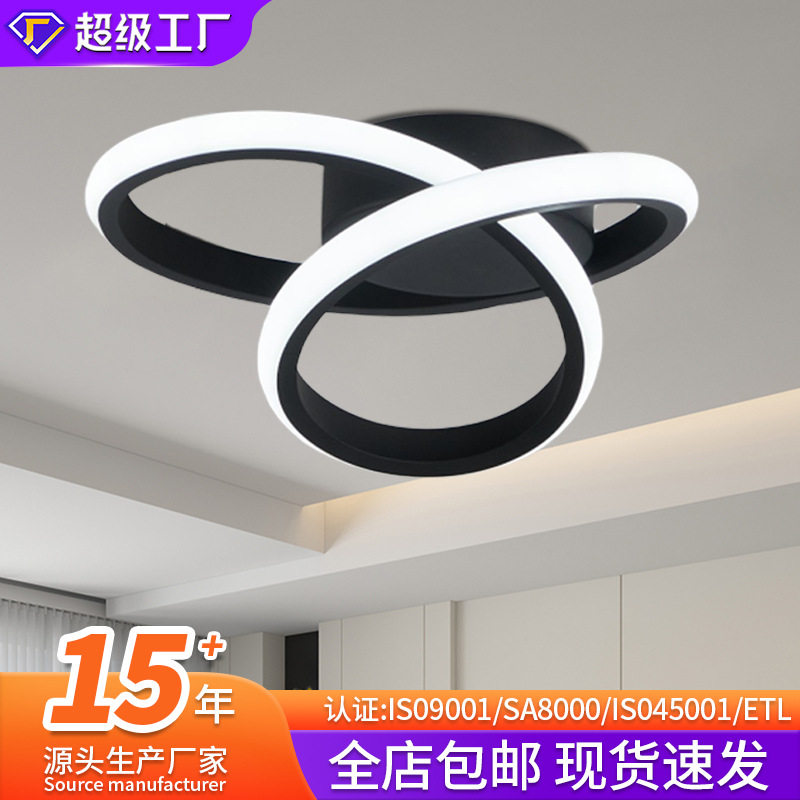 过道灯吸顶灯简约现代过道灯进门玄关灯异型高级感卧室吸顶灯跨境