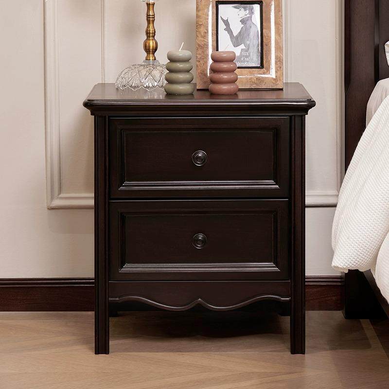 美式床头柜全实木复古储物柜中古风桃花心木经典主卧室高级床边柜