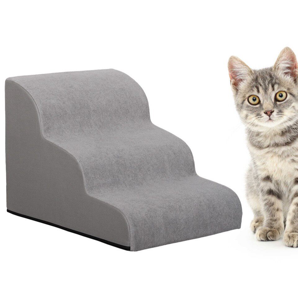 定制猫狗通用宠物楼梯可压缩海绵狗楼梯家用小型犬多阶爬梯工厂
