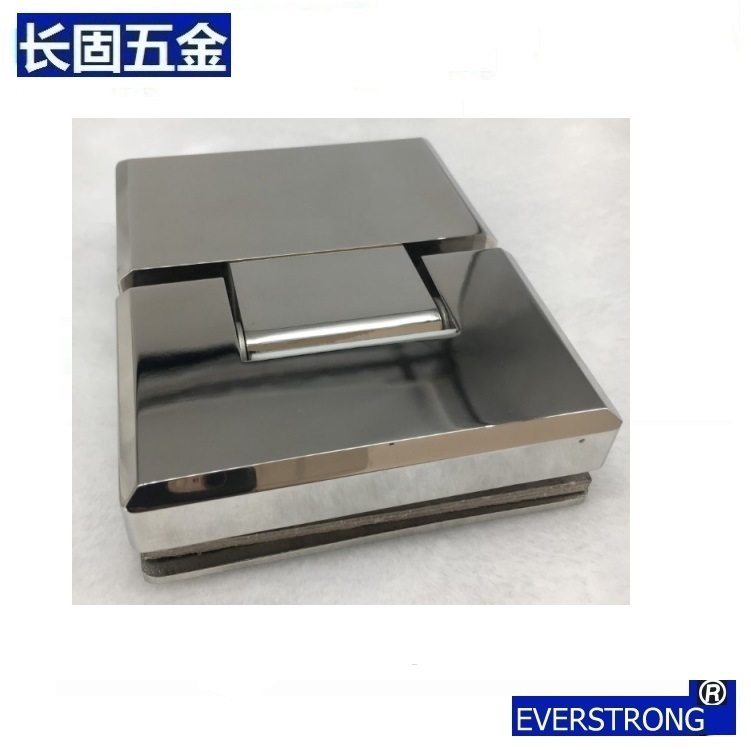 长固180度单边外开免开缺口浴室夹 开圆孔玻璃门合页铰链