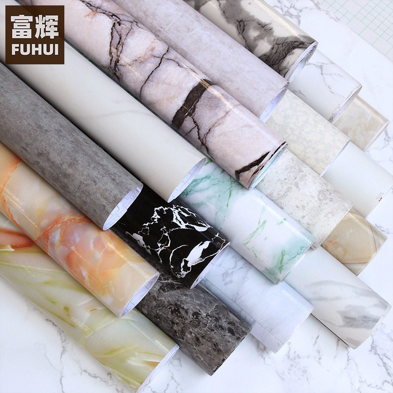大理石纹贴纸加厚防水防潮壁纸1.2宽50米自粘墙纸厨房家具翻新贴