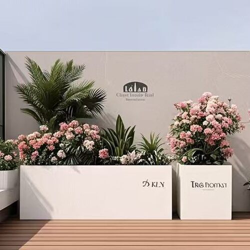 户外组合不锈钢花箱花池市政围栏成品花架铁艺花坛树箱长方形花槽
