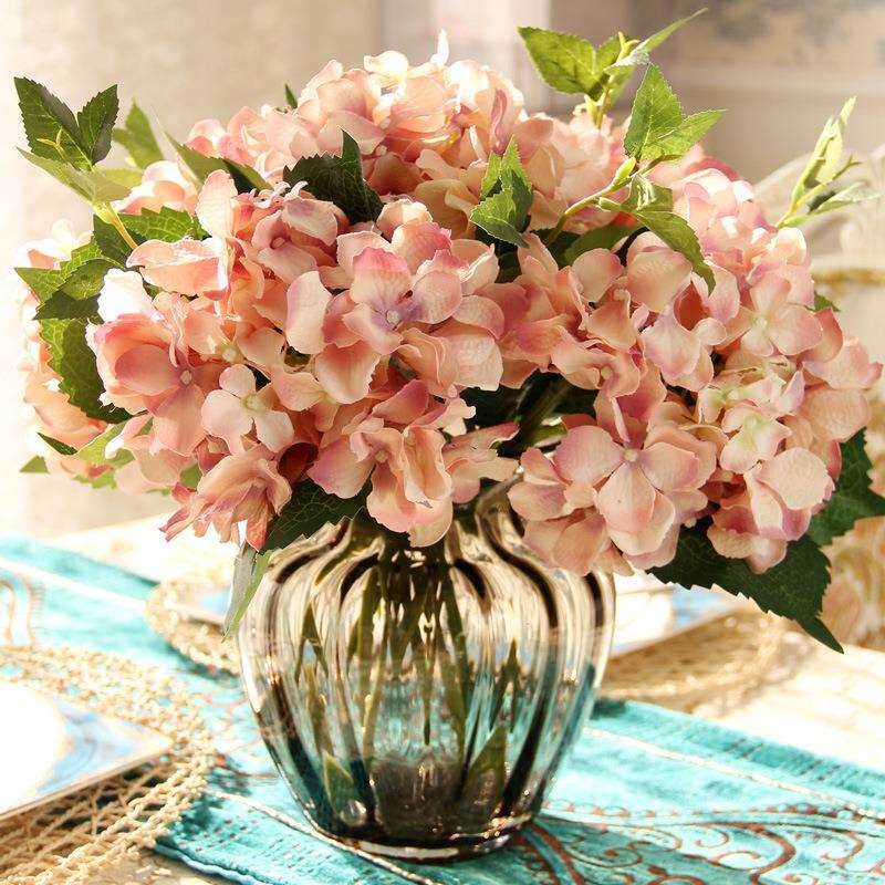 爆款光影居热卖装饰花仿真花假花艺绢花餐厅客摆件加州绣球花套装