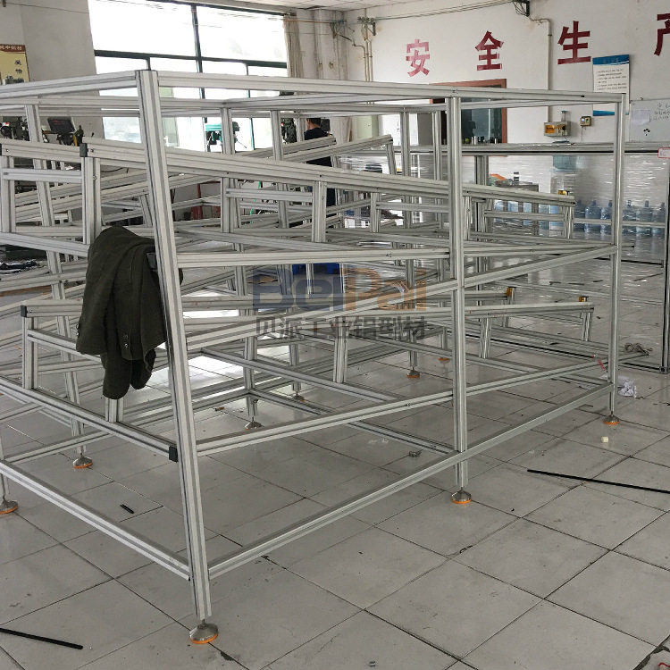 铝型材玻璃框架 40*40铝合金架子钣金机柜工业设备支架铝材厂家