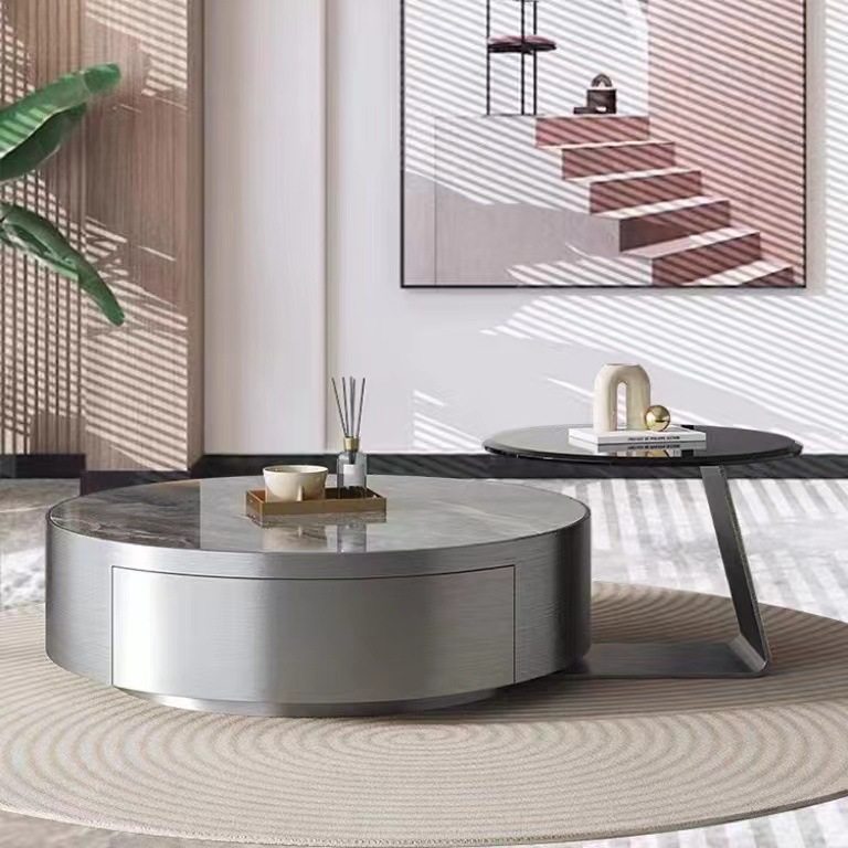 新款岩板茶几组合现代简约轻奢设计师意式极简客厅家用小户型边几