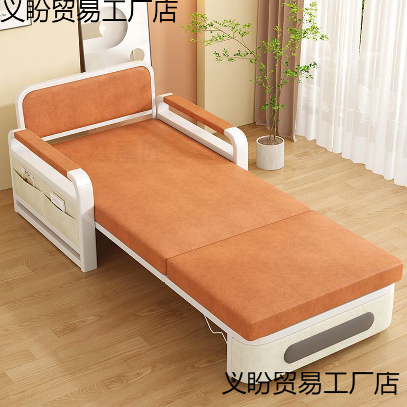 折叠沙发床午休可伸缩一体两用北欧科技布新款双人抽拉式沙发床