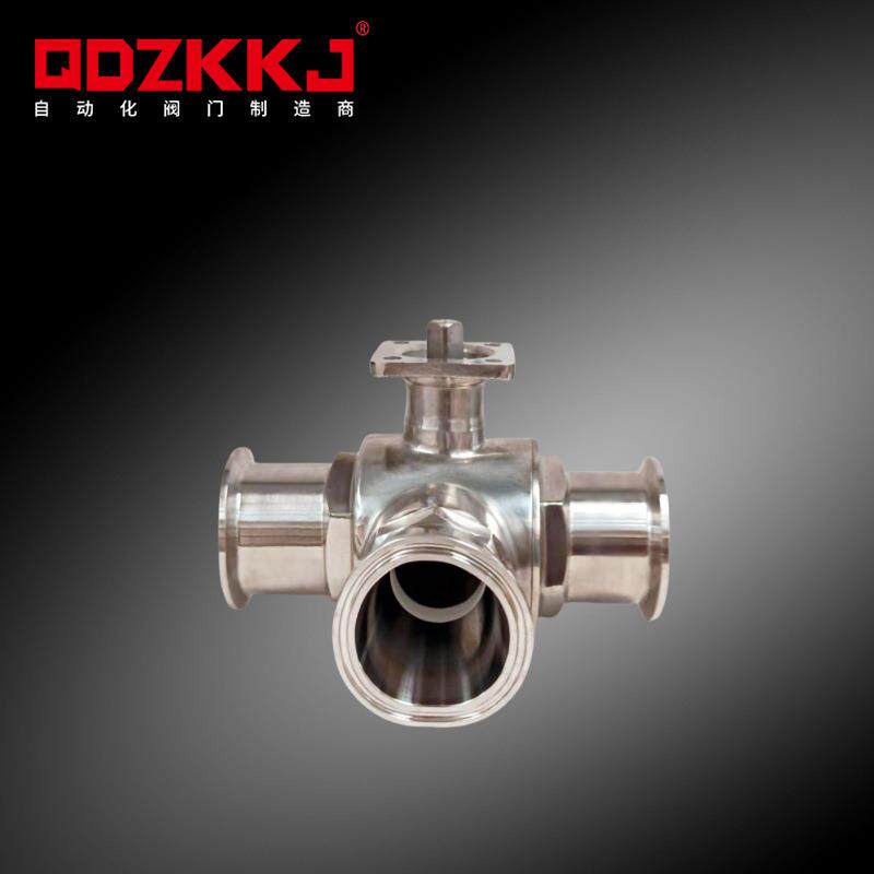 304不锈钢三通球阀快装三通卫生级球阀快装T型L型卡箍球阀