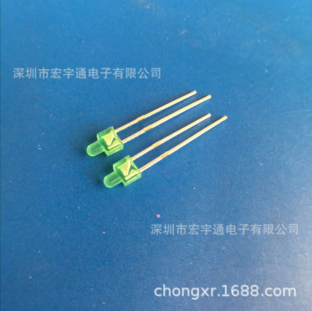 LED指示灯圆头F2奶嘴型绿灯短脚 高亮 2mm绿色F2 绿光 雾状