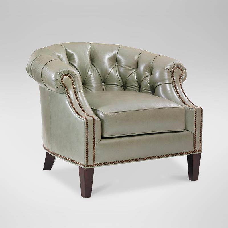 美式乡村单人皮艺酒店样板房售楼部沙发网红公寓住宅区沙发酒店椅