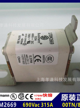 伊顿巴士曼BUSSMANN熔断器170M2669 690Vac 315A TN00/80保险丝aR