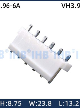 VH3.96-6A间距直插直针白色180°可染色尼龙耐高温插脚连接器