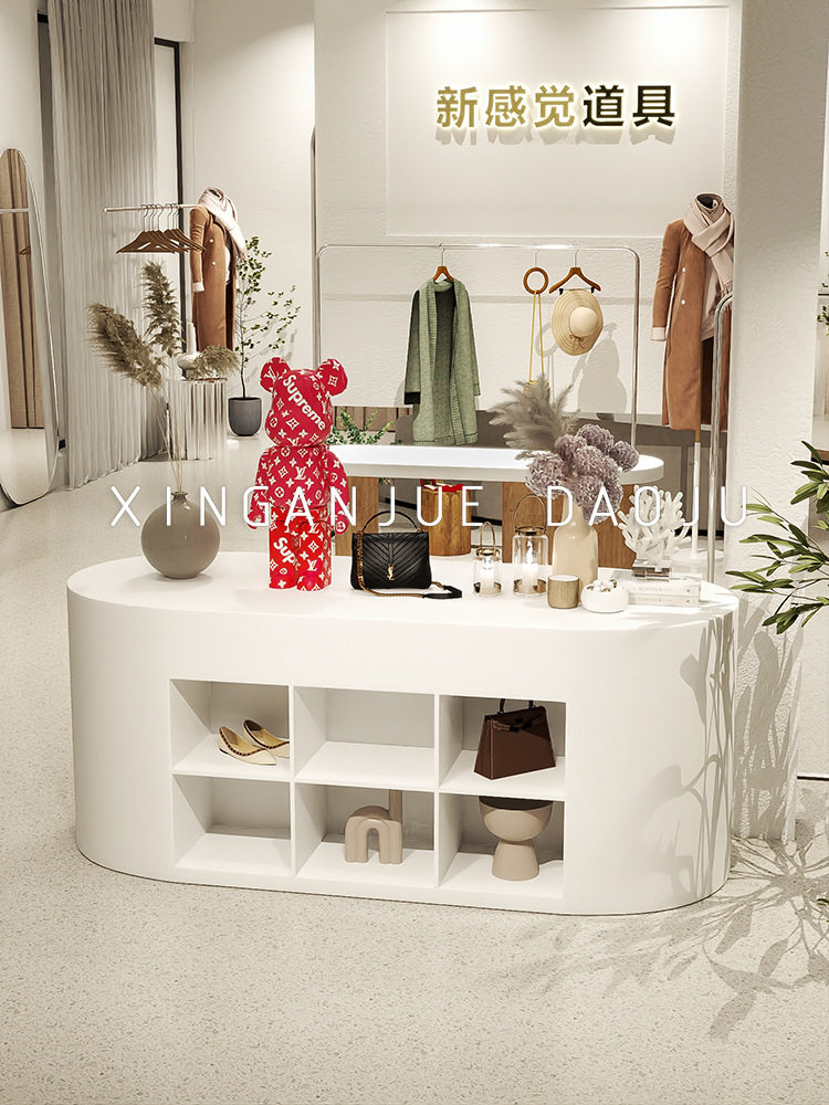 服装店软装中岛展示台桌子橱窗装饰陈列道具鞋包流水台展台道具