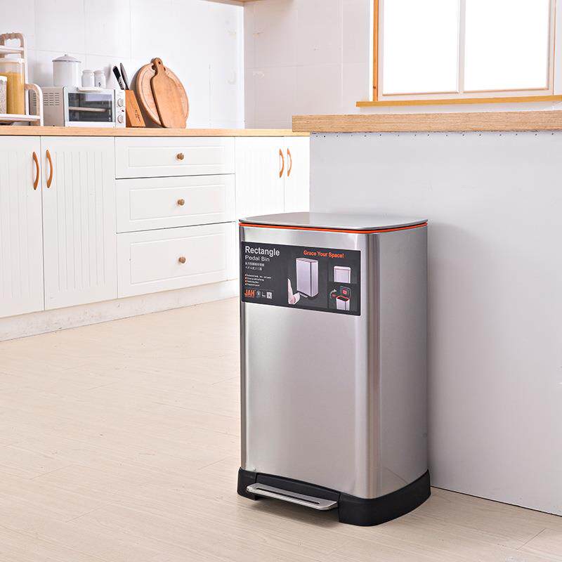 不锈钢脚踏式厨房垃圾桶家用客厅大号带盖脚踩垃圾筒大容量